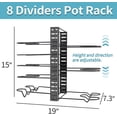 thumbnail image 2 of Pot Pan Organizer Rack,Pan Organizer Rack,8 Dividers Pan Organizer Rack for Cabinet,DIY Pot and Pan Organizer,Height and ion Adjustable Frying Pan Rack,Heavy Duty Metal Pot Pan Holder, 2 of 7