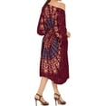 thumbnail image 2 of HAPPY BAY Women's Viscose Summer Beach Plus Size Front Open Kimono Beachwear Duster Cardigan 2X-3X Maroon_AC12, 2 of 3