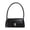 Black, variant on Women Shoulder Bag, Vintage Underarm Purse, Faux Leather Handbag, Curved Armpit Design, Medium Everyday Bag for Commuting and Dating