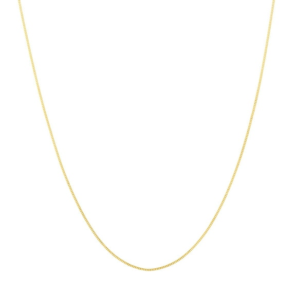 14k Yellow Gold 13-15 Inch Adjustable 0.69mm Curb Chain Necklace 15 Inch Chain Necklace - .9 Grams