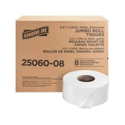 Genuine Joe Bath Tissue Roll 2-Ply 3-7/8"x9"x3-1/2" 1000' 8/CT White 2506008