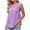 Purple 85, variant on Karymi 3/4 Length Sleeve Womens Tops Round Neck Side Drawstring Cut‑Out Sleeveless Peplum Tank Top, Solid Crinkled Textured Loose‑Fit Blouse, Split Side Summer A-line Shirt Womens Workout Tops