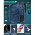 thumbnail image 4 of Mochila de viaje ProeTrade extra grande de 50 litros con puerto USB azul, 4 of 6