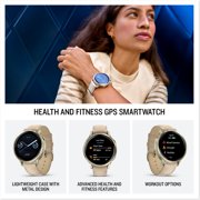Garmin Venu 4, 41mm, Advanced Fitness and Multisport GPS Smartwatch, 1.2 AMOLED Display, Built-in Flashlight, 10 Days of Battery Life, Lunar Gold with Light Sand Leather Band