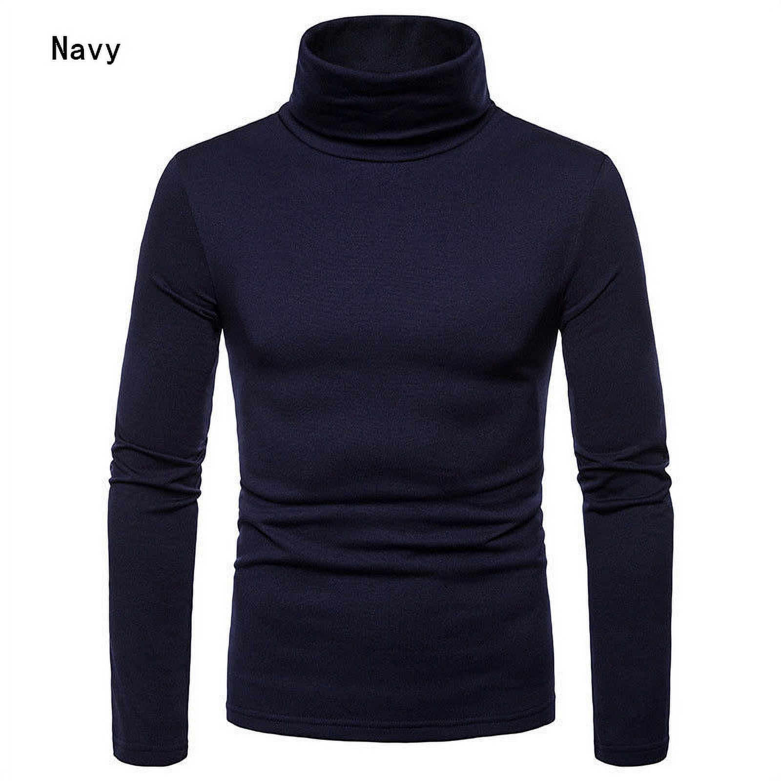 Men's Sweaters Winter Autumn Turtleneck Long Sleeve Plain Stretch Kintted  Pullovers Basic Tops Slim Fit Fashion Mens Sweater - Walmart.com