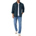 thumbnail image 2 of CAMISAS DE TRABAJO CASUAL PARA HOMBRES INSPIRADORAS DE LARGA MANGA CON BOTONES Y BOLSILLOS PARA PESCA Y senderismo Talla S Azul Oscuro, 2 of 6