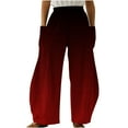 thumbnail image 2 of up to 60% off Gifts Usmixi Womens Trousers Fashion Gradient Print Plus Size Elastic Waist Long Pants Casual Lightweight Loose Wide Leg Pants with Pockets Wine m, 2 of 5