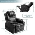 thumbnail image 3 of BALICHUN Genuine Leather Lift Recliner Chairs for Pregnant Woman and Elderly with Electric Massage and Heating, OKIN Motor Power Chair Lift Recliner, 2 USB, 2 Cup Holder, 4 Side Pocket (Black), 3 of 8