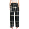 thumbnail image 3 of Dailycode Women's Pajama Pants Wide Leg Lounge Pj Bottoms With Pockets Dark Navy Blue Plaid, 3 of 7