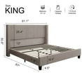 thumbnail image 7 of VanAcc King Size Upholstered Platform Bed Frame, Wingback Bed with 50.8" Headboard, Corduroy, 7 of 7