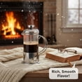 thumbnail image 3 of 1 Piece 12 Ounce Mini French Press Coffee Tea Maker Glass Stainless Steel Portable Brewer, 3 of 5