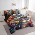 thumbnail image 3 of Manfei Watercolor Dragonfly Bedding Comforter Set 7pcs, Chic Floral Flower King Bedding Sets, Oil Painting Bed Sheets, Luxury Bedroom Decor, 3 of 8
