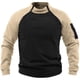 thumbnail image 5 of Suéter de cuello alto para hombre, primavera y otoño, suelto, de doble manga, de color a juego, para exteriores, cálido, transpirable, chaqueta táctica para hombre, 5 of 5