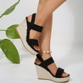 thumbnail image 6 of Womens Wedge Extra High Heels Dressy Sandals Summer Platform Chunky Heeled Slingback Sandals for Women 2025, 6 of 8