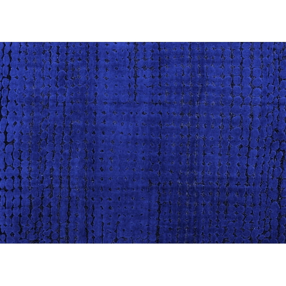 Ahgly Company Machine Washable Indoor Rectangle Oriental Blue Modern Area Rugs, 2' x 4'