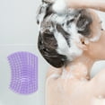 thumbnail image 2 of Unique Bargains 1 Pc Handle Hollow Hair Shampoo Brush for Head Massage 4.72"x3.15"x2.56" Purple, 2 of 6