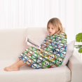 thumbnail image 4 of Colorful Skull Pattern Blanket Hoodies for Kids 6-13YR Oversize Wearable Blanket Hoodies for Boys Girls Teens, 4 of 7
