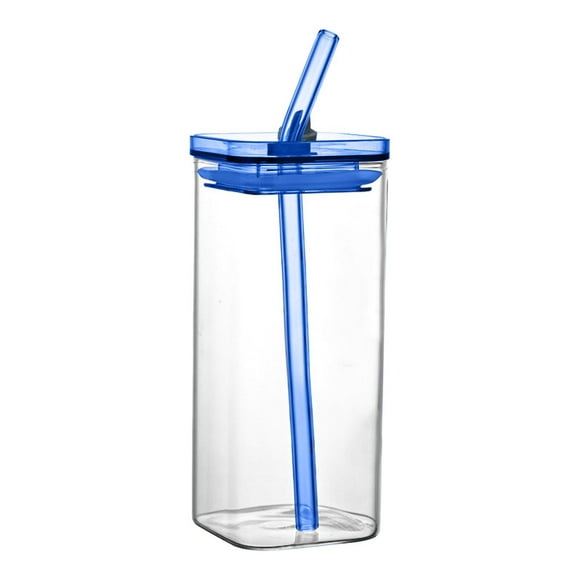 Glass & Bottle Heat Straw Cup 400ML Beverage Glass with Lid for Cold Drinks Juice Milk Coffee Glass Texture Beverageware