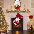 thumbnail image 6 of Christmas Santa Claus Cloth Stocking Gift Bag – Medium 38cm (15in) Burlap-Style Stocking with Santa Embroidery – Candy Gift Bag Decor, 6 of 8