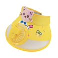 thumbnail image 4 of Sombrero de visera para niños Strade Fareast Limited con ventilador USB para el sol Amarillo, 4 of 8