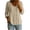 Beige #013, variant on Cotton Linen Shirts for Women Empire Waist Button Down V Neck Blouses Casual Long Sleeve Lightweight Peplum Tops, S