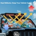 thumbnail image 5 of Uorisanigo Windshield Sun Shade, Tropical Leaf Leopard Print Car Sunshade for 2018-2024 Wrangler JL 1997-2006 Wrangler JT - Blocks UV Rays Sun Visor Shield, Keeps Vehicle Cool, 5 of 7