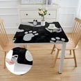 thumbnail image 2 of BANET  Decorative Rectangle Table Cloth Dog Paw, Cat Footprint Dog Paw Prints Black White Polyester Tablecloth Kitchen Table Cover for Dining BBQ Picnic Coffee Table white, 2 of 8