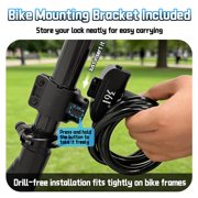 361° Bike Lock Cable, 4ft High-Strength Anti-Theft Bicycle Steel Cable Key Lock with Mounting Bracket, Waterproof Zinc Alloy Cylinder & PVC Coating for Road Mountain Bikes