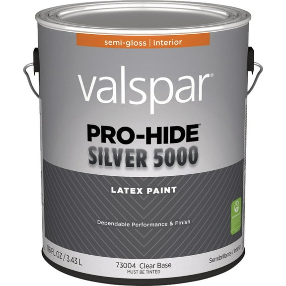 Valspar 028.0073004.007 Pro-Hide Silver 5000 Interior Paint, Semi-Gloss Clear - 1 gal