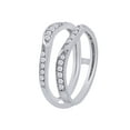 thumbnail image 2 of Round Cut White Cubic Zirconia Enhancer Guard Ring in 10k White Gold Ring Size - 5.5, 2 of 3