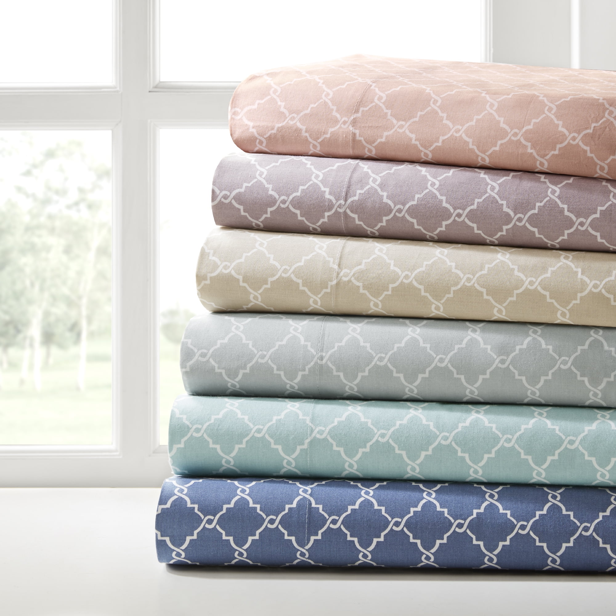 Comfort Classics Fretwork 100 Percent Cotton Sheet Set - Walmart.com