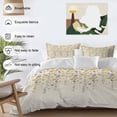 thumbnail image 3 of 3 Piece Weeping Flowers Duvet Cover Set California King,Microfiber Comforter/Quilt Cover with Corner Ties and 2 Pillowcases,Yellow Grey Spring Floral Rustic Burlap Soft Bedding with Zipper Closure, 3 of 8