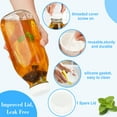 thumbnail image 3 of Syntic 2 Pack Glass Milk Bottle with 2 Dispenser Caps, Airtight Heavy Duty Screw Lid. 32 Oz Reusable Glass Water Jug with 3 Lids Breast Milk Pitcher, Buttermilk, Nut, Juice, Syrup, Coffee Creamer, 3 of 9