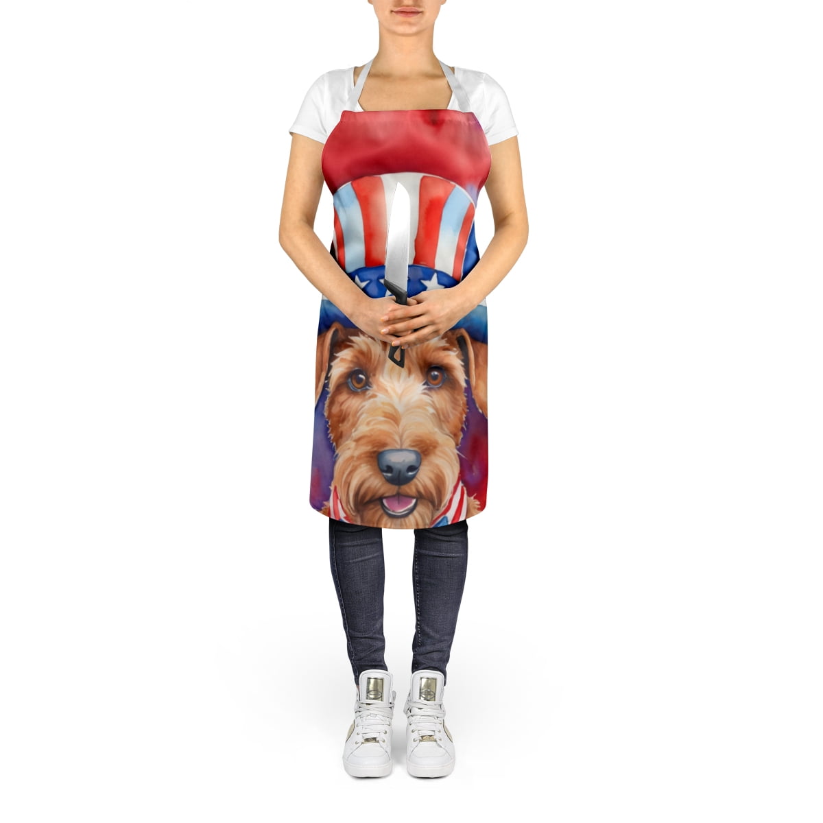 Carolines Treasures DAC5736APRON 30 x 27 in. Irish Terrier Patriotic American Apron