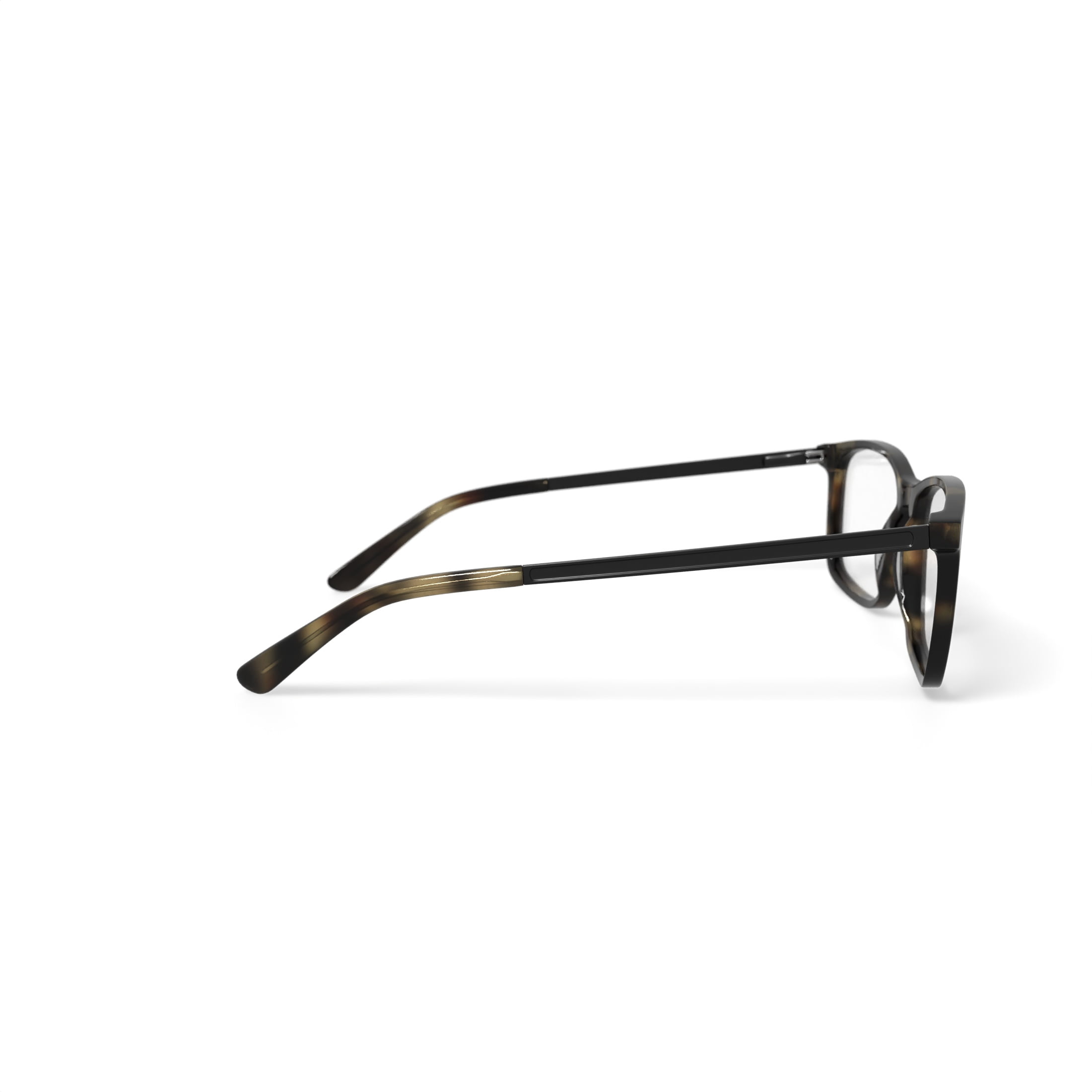 M America Men's Brighton Square Prescription Eyeglasses with Case, Brown Tortoise