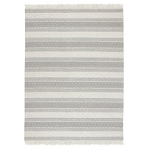 SAFAVIEH Natura Candelario Striped Wool Area Rug, Ivory/Grey, 8' x 10'
