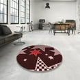 thumbnail image 4 of Ahgly Company Machine Washable Indoor Round Transitional Chocolate Brown Area Rugs, 5' Round, 4 of 7