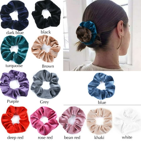 12PCS Hair Scrunchies Set, Aniwon No Damage Traceless Elastic Velvet Bobbles Hair Ties Thick Hair Rope Accessories for Women (Best Scrunchies For Thick Hair)