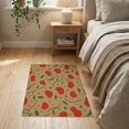 thumbnail image 3 of ODIKA 2'x3' Beige Abstract Shapes With Flowing Washable Accent Rug Green Vines Motif Ornamental Balanced Border Layout Pet Friendly, Bedside Mat for Bedroom, Nursery, RV, 3 of 7