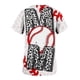 thumbnail image 4 of Blusa elegante de manga corta con cuello en V para mujer, blusa de bolsillo con estampado de uniforme de trabajo OAVQHLG3B Store  lin121212, 4 of 5