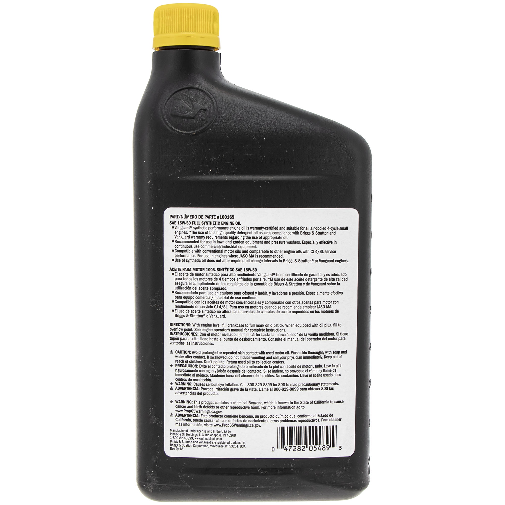 Briggs & Stratton 100169 Full Synthetic Engine Oil 15W50 32oz Vanguard Engine Oil OEM