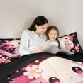 thumbnail image 6 of Homewish Cartoon Animal Axolotl Full Size Comforter Sets,Sakura Cherry Blossom Bedding Comforter Set,Pink Black Bedding Sets,For Teens,Microfiber Bedroom Decor Reversible,3pcs, 6 of 9