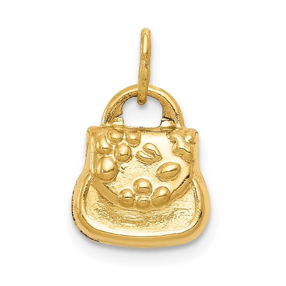 Diamond2Deal 14K Yellow Gold 3-D Purse Charm Pendant for Women (L-14 mm,W-10 mm)