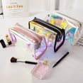 thumbnail image 5 of Neceser de viaje, bolsas de maquillaje, bolsa de afeitar transparente, bolsa de cosméticos resistente al agua, color negro, 5 of 5