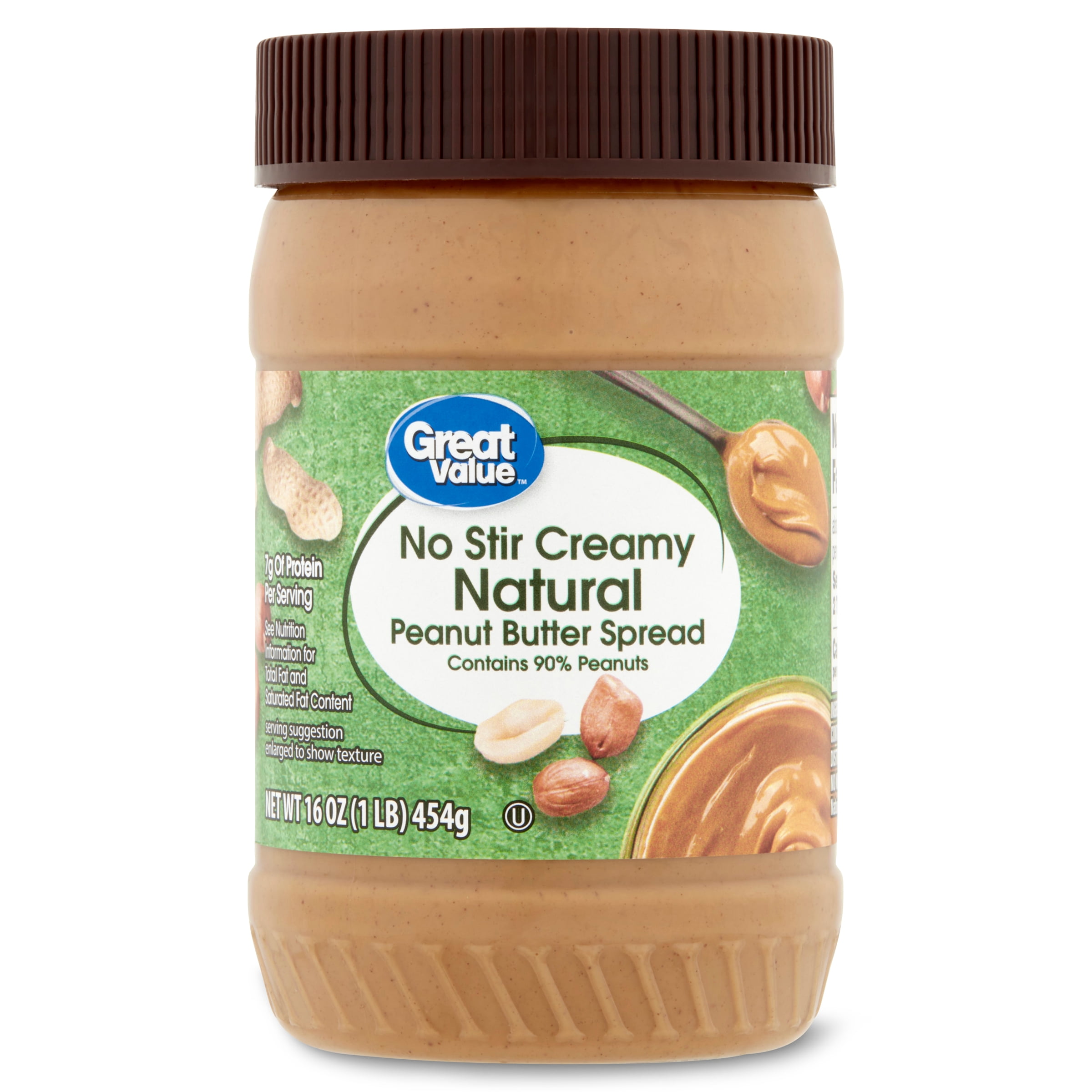 Great Value Natural No Stir Creamy Peanut Butter, 16 ozs