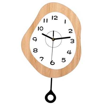 veloris A pendulum wall clock with a silent design, no ticking sound. Perfect for dining Wood Color