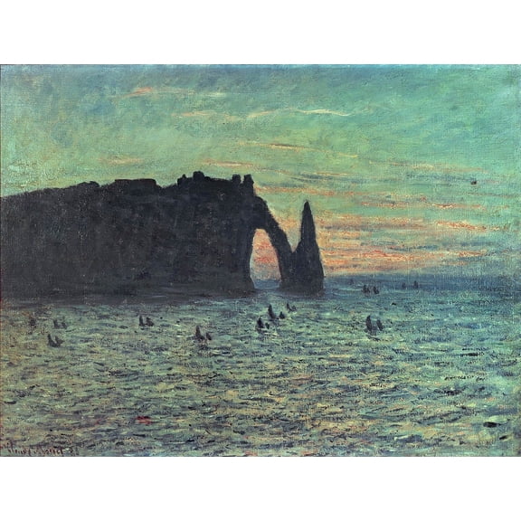 Monet "The Hollow Needle at Etretat" (1883) Glossy Poster