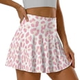 thumbnail image 3 of Xoenoiee Pink Leopard Print Pleated Tennis Skirts for Women High Waisted Golf Skort with 2 Pockets Built-in Shorts Quick Dry Workout Running Pickleball Skirts, M, 3 of 6
