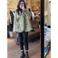 thumbnail image 3 of Vintage Tweed Jackets Women Korean Tassel Patchwork Thick Warm Coats Elegant Loose Casual All Match Chic Outerwear Tops, 3 of 6