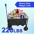 thumbnail image 3 of Olurrisa Folding Wagon Cart, 220LB Capacity Collapsible Beach Utility Cart for Grocery Shopping Garden Camping Outdoor Black & Yellow, 3 of 8